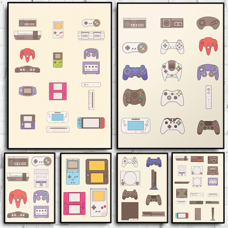 Gaming Console Video Game - Poster Evolusi Perangkat Genggam dan Konsol