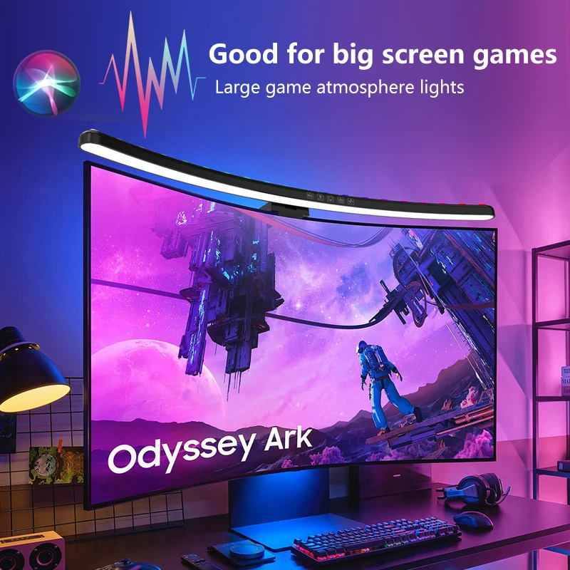 Gaming Console Desk - Lampu Monitor Komputer RGB Ritme Musik