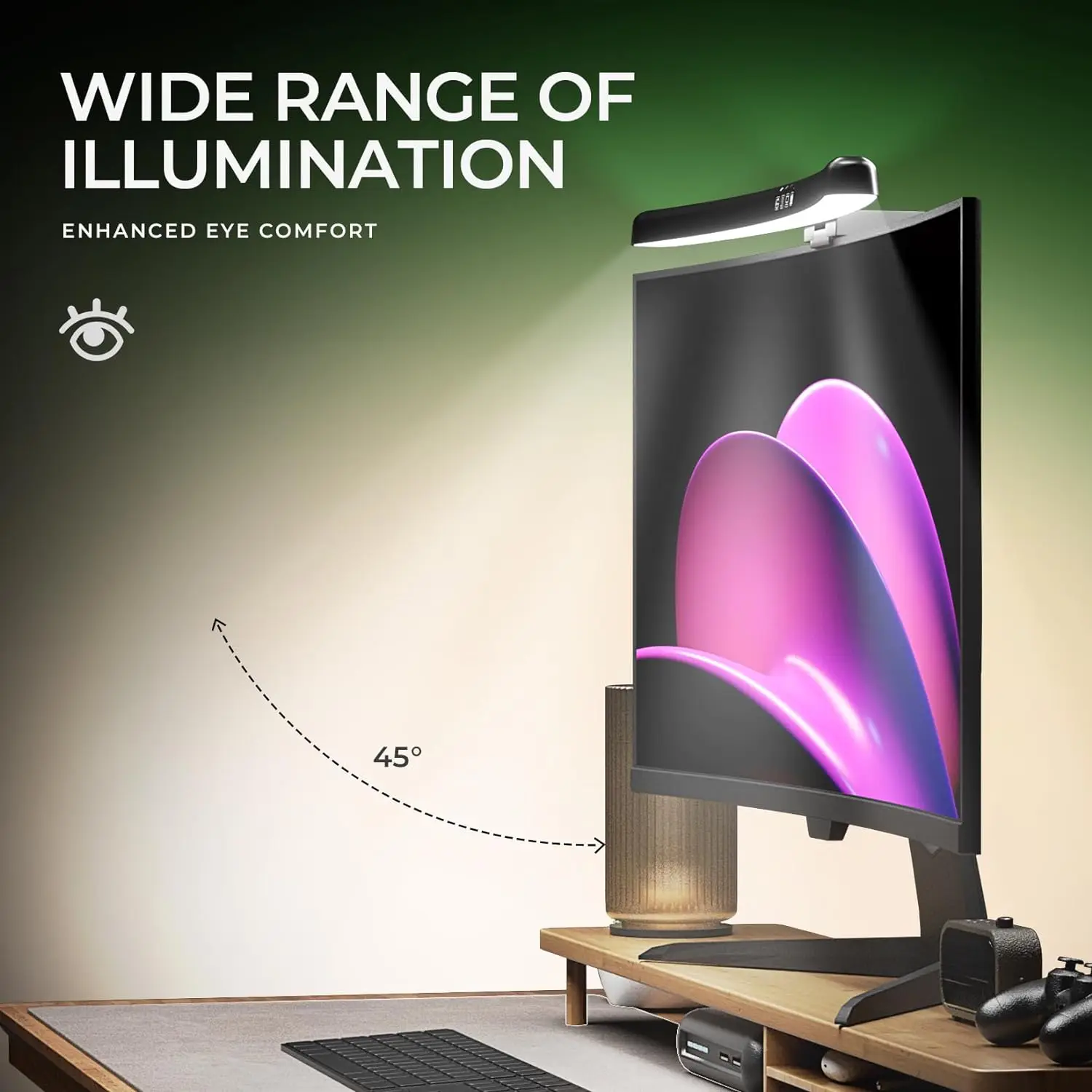 Lampu Monitor Komputer RGB Rit - Gaming Console Desk ulasan dan harga