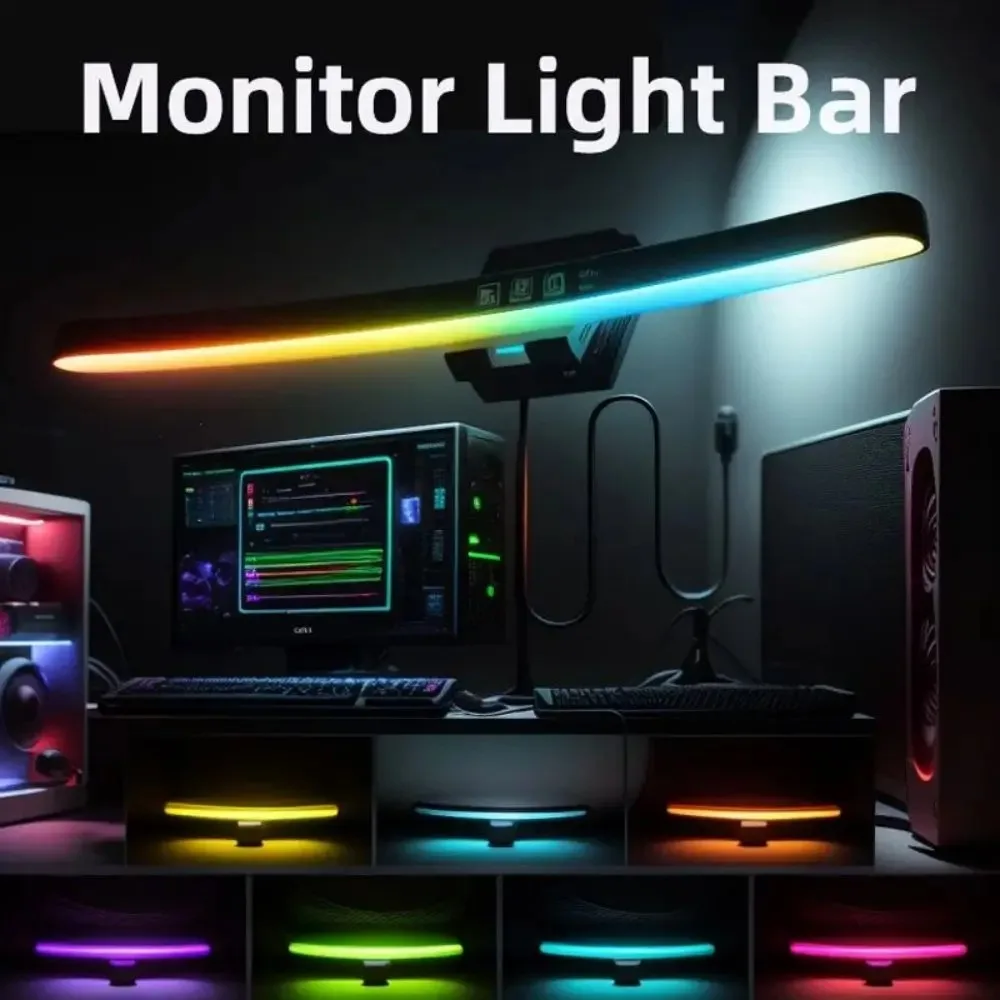 Lampu Monitor Komputer RGB Rit - Gaming Console Desk ulasan dan harga